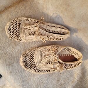 Handmade Moroccan Raffia Oxfords 8/ 38.5